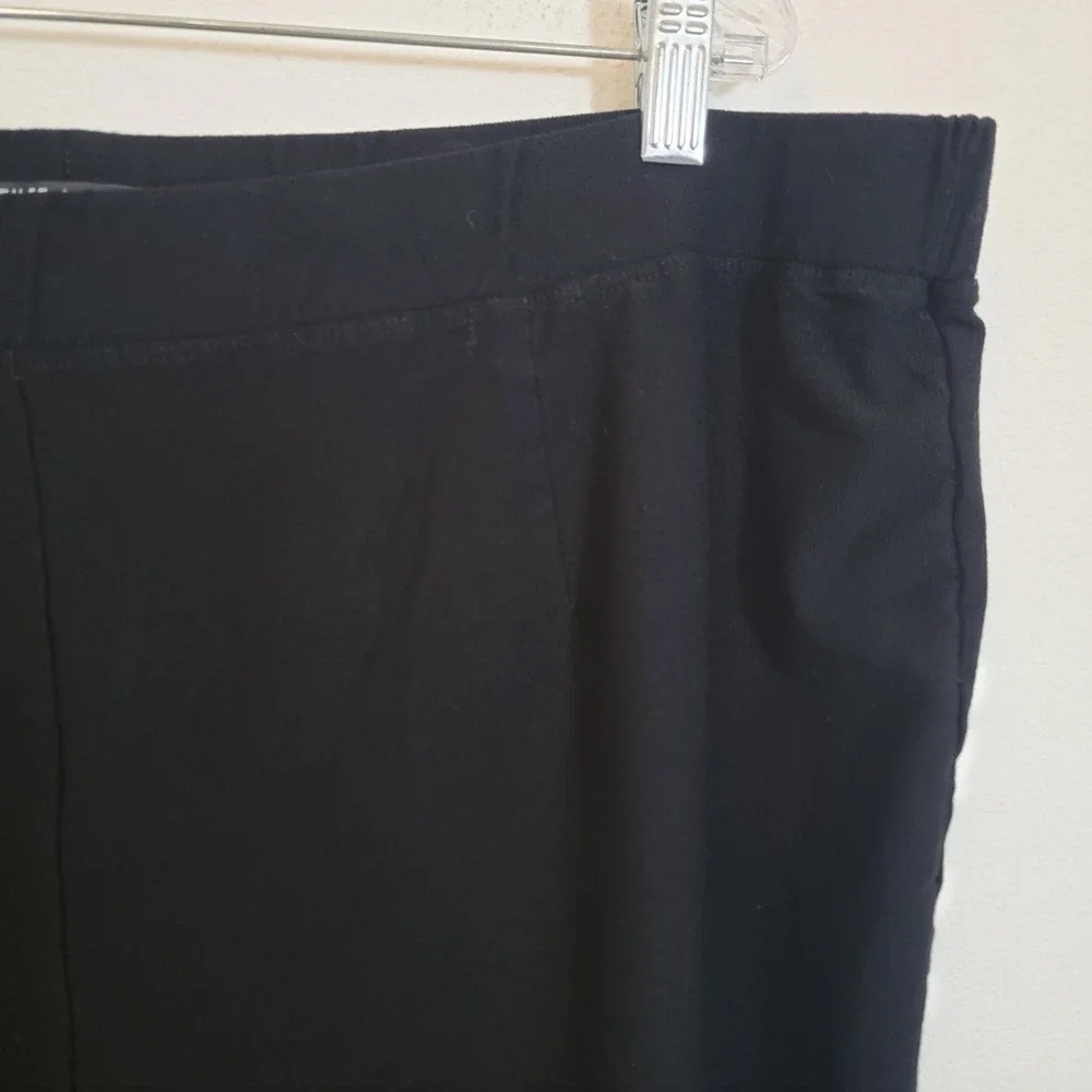Eileen Fisher Solid Black Elastic Waist Pull On Pant 3X Ponte Minimalist‎ Casual